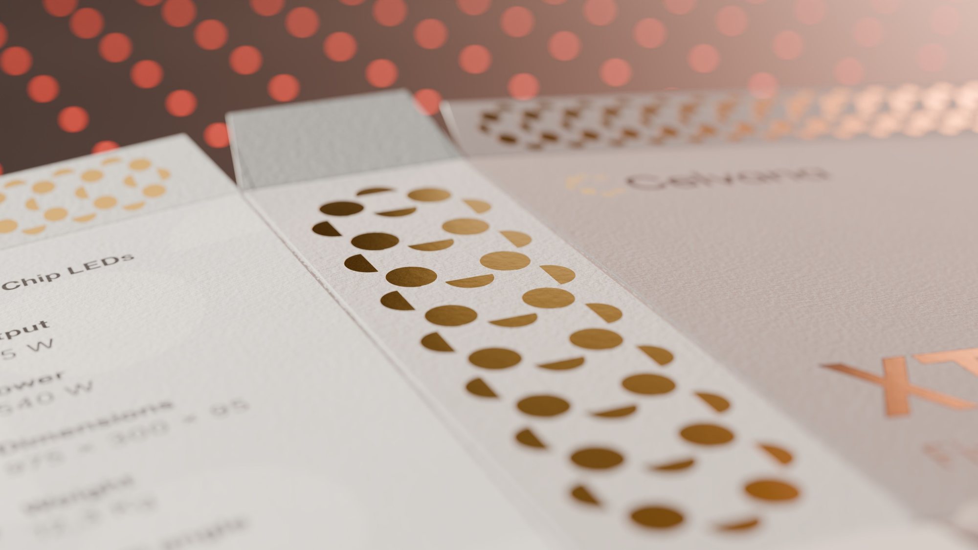 Dieline detail with pattern and specs