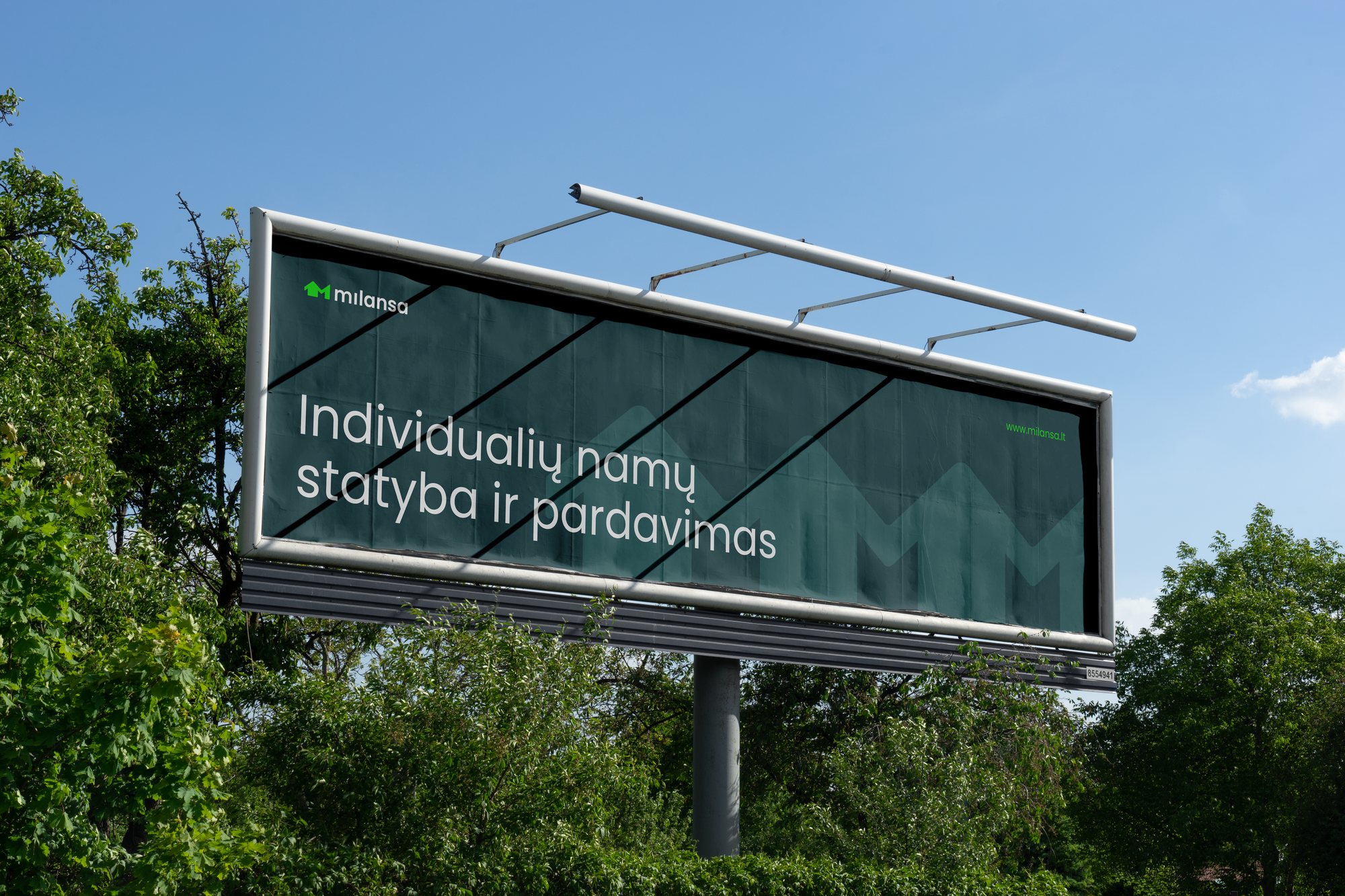 Milansa billboard: Individualių namų statyba ir pardavimas