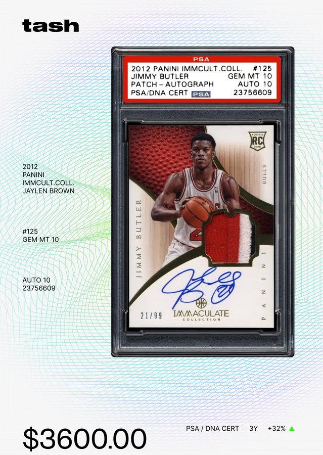 Card listing post: Jimmy Butler graded card, $3600.00